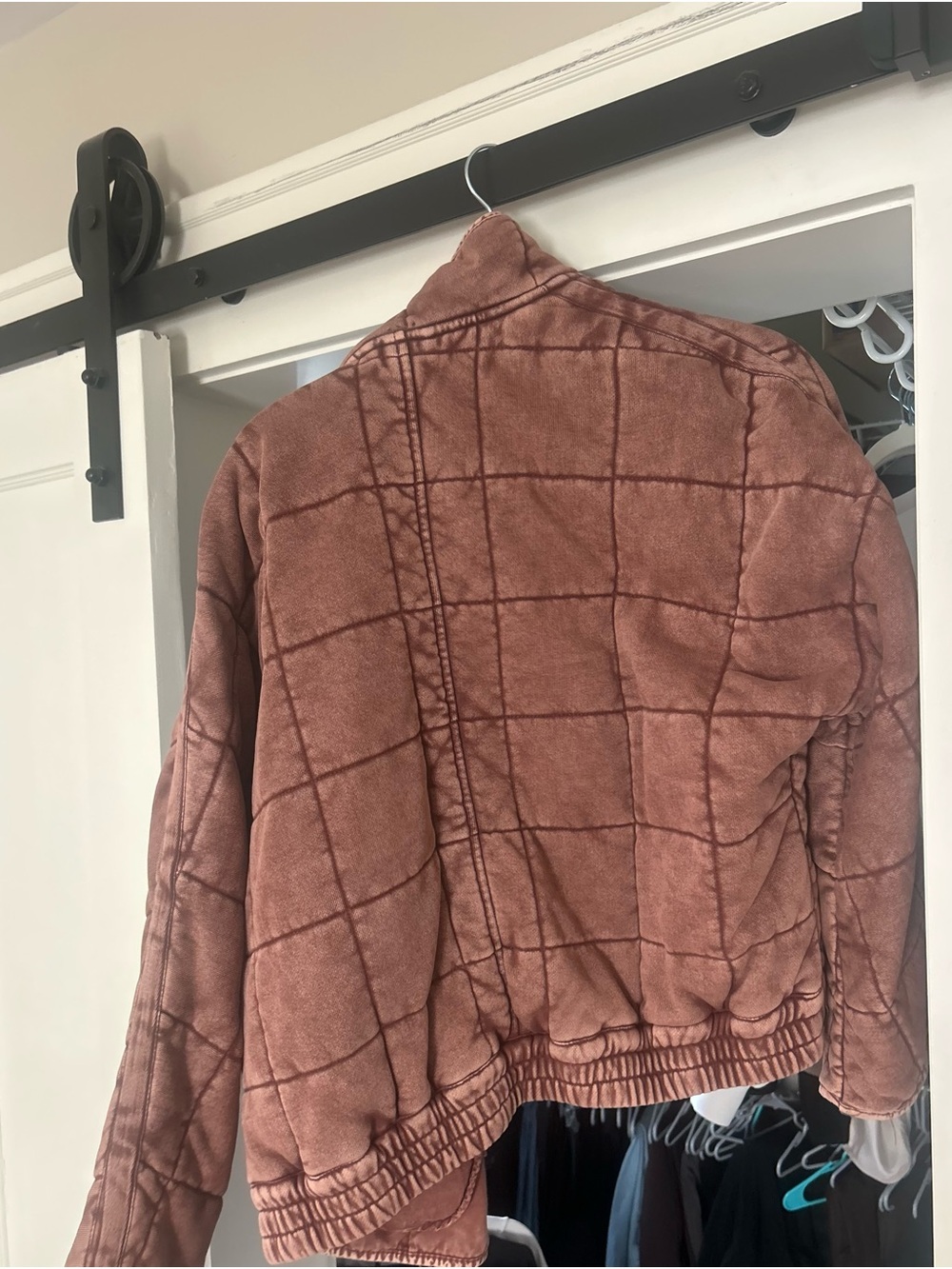 Free People Quilted Rust Pink Puffer Jacket